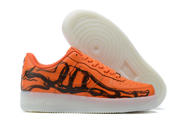 Women's Air Force 1 Low Top Orange Shoes 076 Women's Air Force 1 Low Top Orange Shoes 076